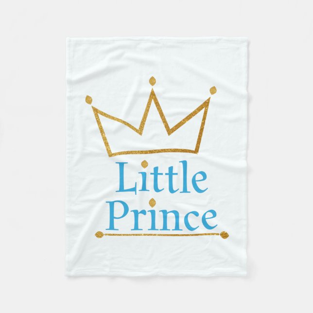 Little Prince baby boy fleece blanket (Front)
