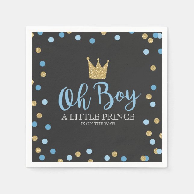 Little Prince Baby Shower Baby Shower Party Napkin (Front)