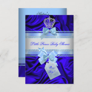 Little Prince Baby Shower Boy Royal Blue 2 Invitation