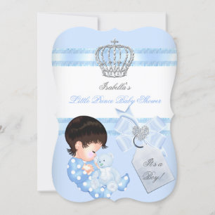 Little Prince Baby Shower Cute Boy Toy Bear Invitation