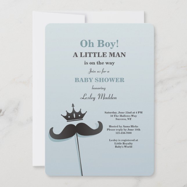 Little Prince Baby Shower Invitation (Front)