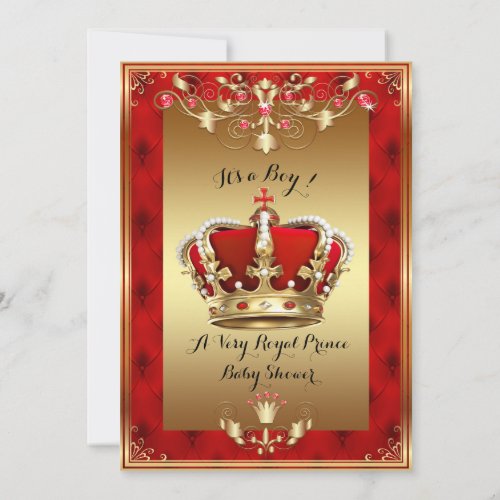 Little Prince Baby Shower Invitationgoldred Invitation