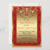 Little Prince Baby Shower Invitation,gold,red Invitation (Front)