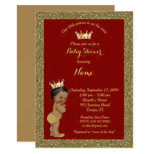 Red And Gold Baby Shower Invitations 7