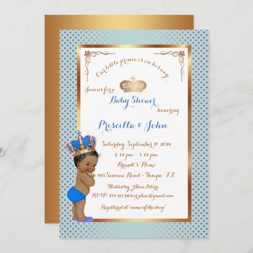 Little Prince Baby Shower Invitationpink gold Invitation