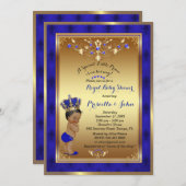 Little Prince Baby Shower Invitation, Royal Blue 2 Invitation (Front/Back)