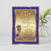 Little Prince Baby Shower Invitation, Royal Blue 2 Invitation (Standing Front)