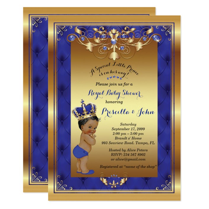 royal blue prince invitations