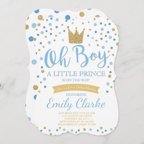 Little Prince Baby Shower Invitation Royal Shower