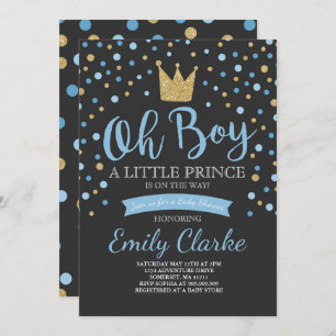 Little Prince Baby Shower Invitation Royal Shower