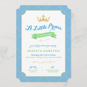 Little Prince Baby Shower Invitations Blue