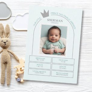 Little Prince Birth Announcement Card