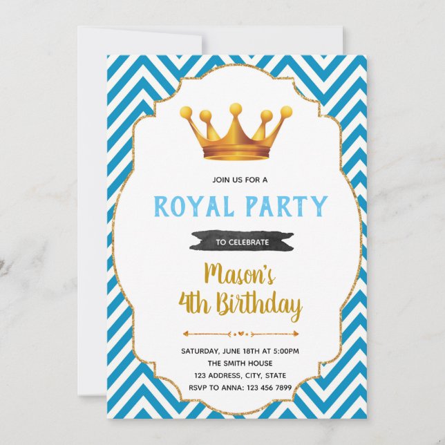 Little Prince Birthday Invitation (Front)