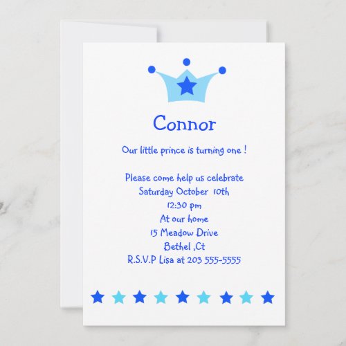 little prince birthday invitation