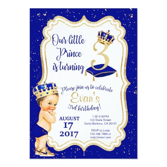 Little Prince Birthday Invitation 3rd Birthday Invitation Zazzle Com