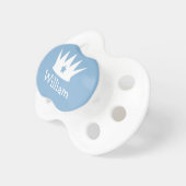 Little Prince Blue Baby Boy Custom Monogram Pacifier (Front Right)