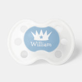 Little Prince Blue Baby Boy Custom Monogram Pacifier (Front)
