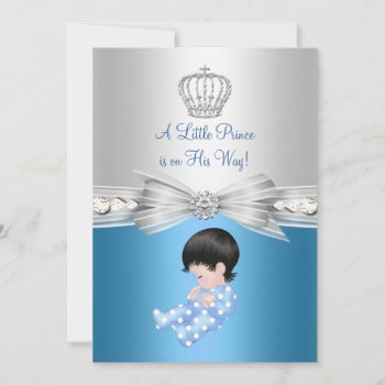 Little Prince Blue Baby Shower Invitation by ExclusiveZazzle at Zazzle