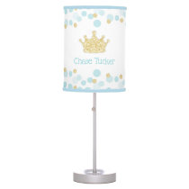 Little Prince Blue & Gold Royal Baby Nursery Lamp