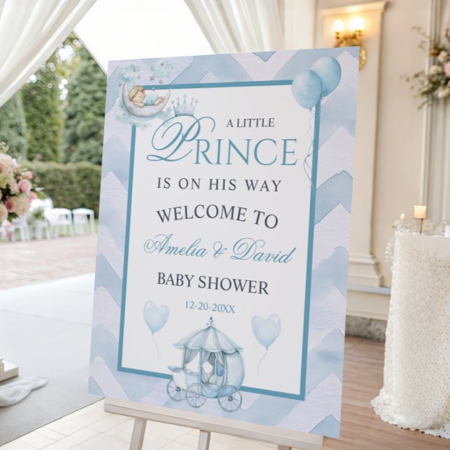 Little Prince Blue Gray Watercolor Welcome Sign (Creator Uploaded)