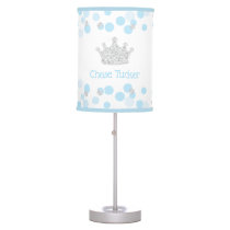 Little Prince Blue & Silver Royal Baby Nursery Table Lamp