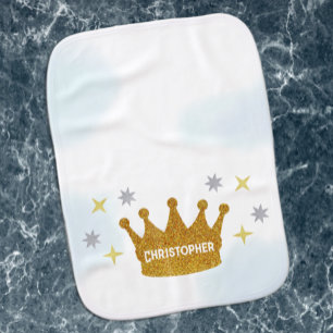 Little Prince Boy Baby Burp Cloth