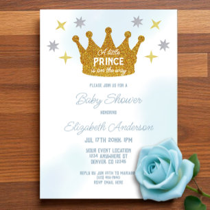 Little Prince Boy Baby Shower Acrylic Invitations
