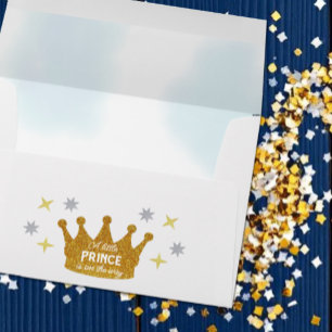 Little Prince Boy Baby Shower Envelope