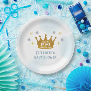 Little Prince Boy Baby Shower Paper Plates