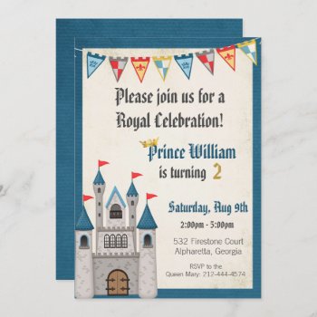 Little Prince Castle Boy Birthday Invitation by SugSpc_Invitations at Zazzle