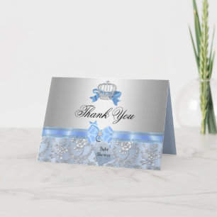 Little Prince Crown Baby Shower Thank You Card