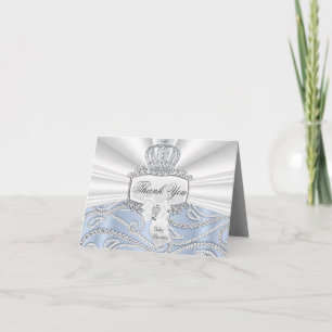Little Prince Diamond Baby Shower Thank You Card