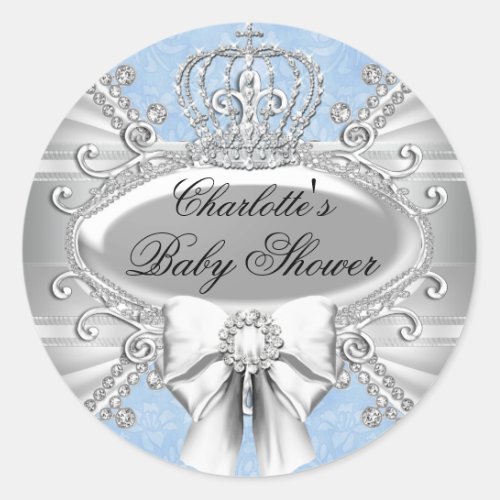 Little Prince Diamond Crown Baby Shower Sticker