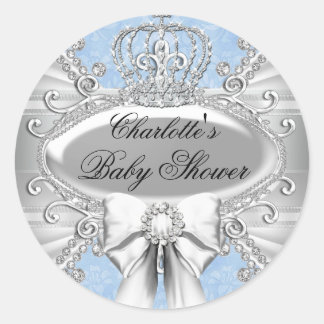 Little Prince Diamond Crown Baby Shower Sticker