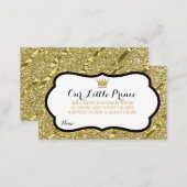 Little Prince Diaper Raffle Ticket, Faux Glitter Enclosure Card (Front/Back)