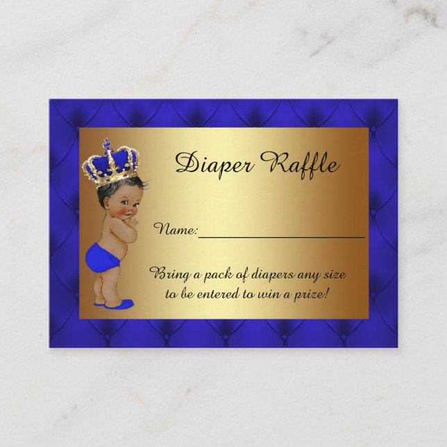 Little Prince Diaper Raffle Tickets Enclosure Card (Front)