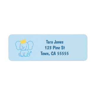 Little Prince Elephant Baby Shower Return Labels