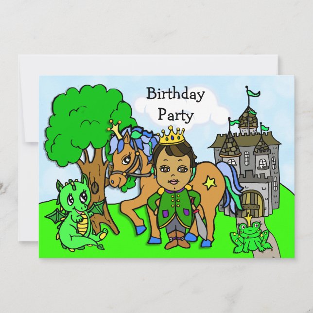Little Prince Fairy Tale Birthday Party Invitation (Front)