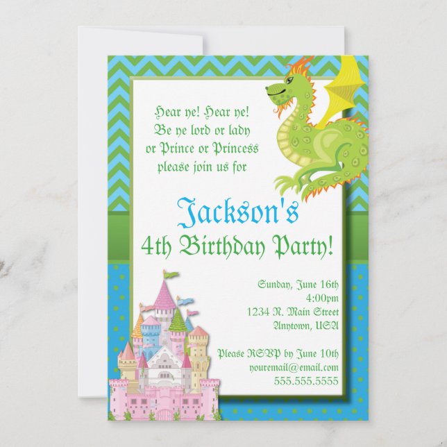Little Prince Fairy Tale Party Invitation (Front)
