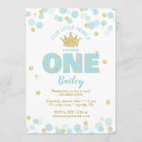 Little Prince First Birthday Blue Gold