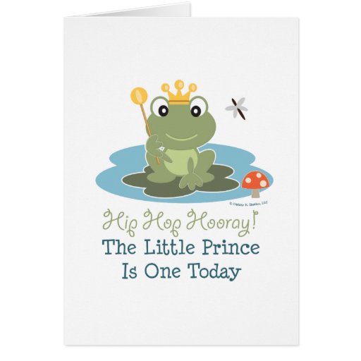 Little Prince Frog 1st Birthday Greeting Card | Zazzle