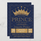 Little Prince Gold Crown Baby Shower Invitation (Front/Back)