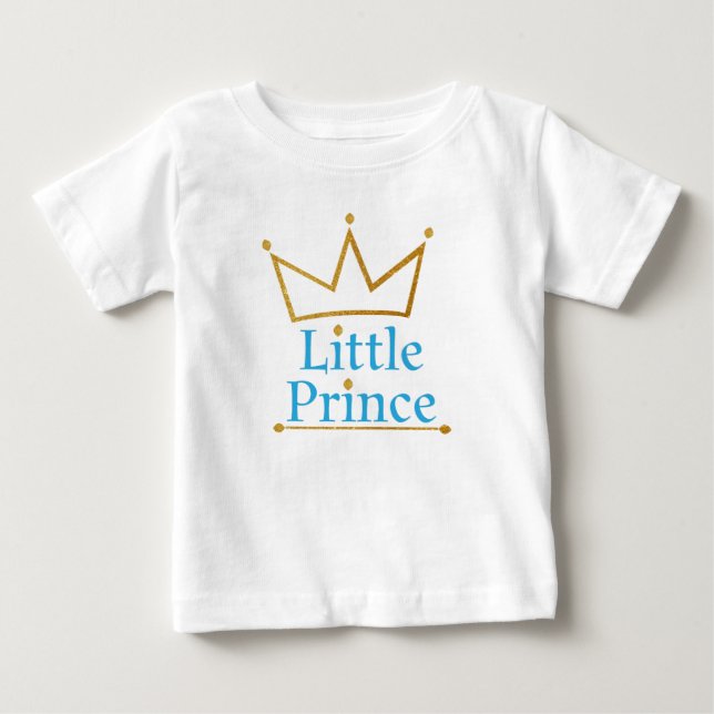 Little Prince Gold Crown Baby T-Shirt (Front)