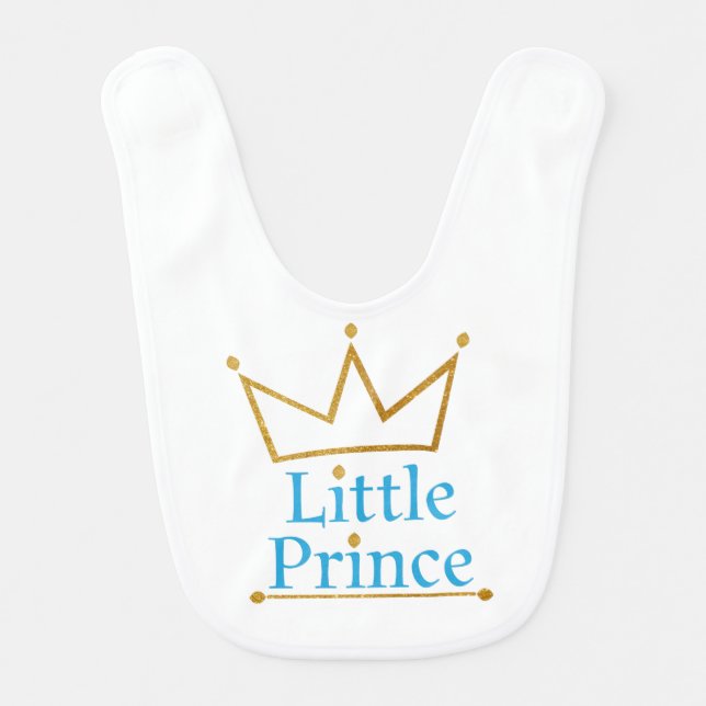 Little Prince Gold Crown Bib (Front)