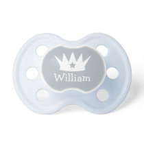 Little Prince Gray Baby Boy Custom Monogram Pacifier Little Prince Gray Baby Boy Custom Monogram Pacifier