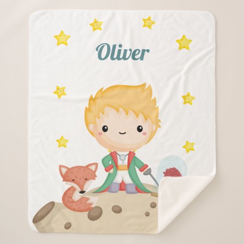 Little Prince Le Petit Prince Nursery Room Kids  Sherpa Blanket