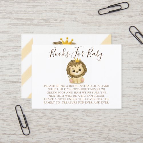 Little Prince Lion Boy Books For Baby Business Card