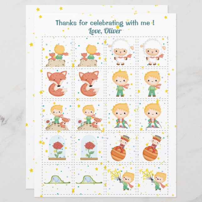  Little Prince Memory Game Le Petit Prince (Front/Back)