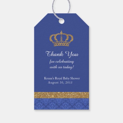 Little Prince Royal Blue and Gold Favor Tag