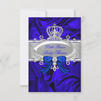 Little Prince Royal Blue Baby Shower Invite